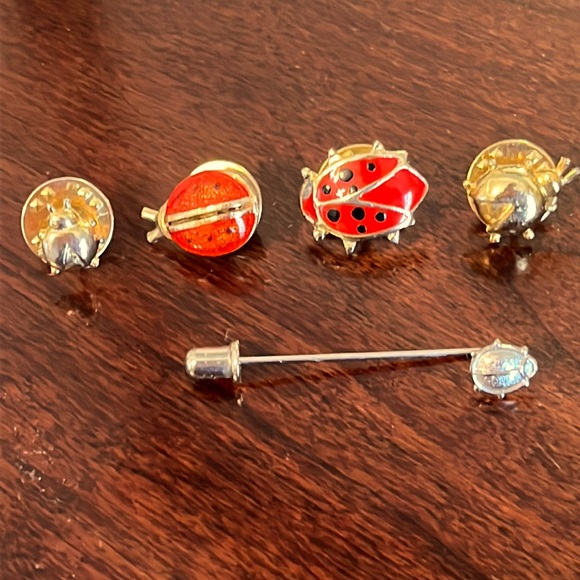 Jewelry Vintage Ladybug Lapel Pins And Stickpin Bundle Poshmark